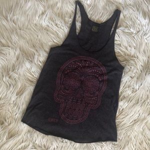 Obey skull racer back tank